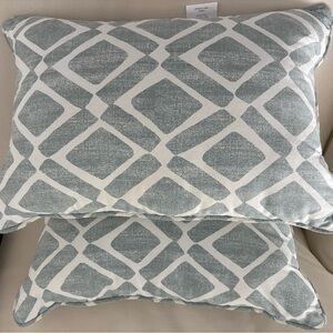 Madison Park Blue and White Diamond Accent Throw Pillows